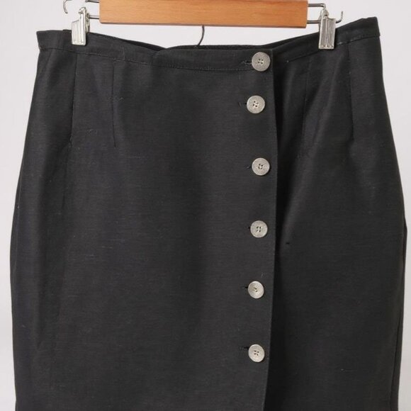 Harvé Benard Womens Black Linen Blazer and Skirt Suit Set Size 14 - Picture 12 of 16